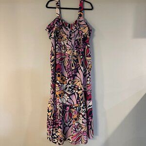 London Times Butterfly Print Maxi Dress